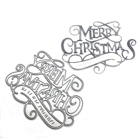 Christmas Die Cut Merry Christmas Letters DIY Carbon Steel Anti-corrosion Smooth Edge Cutting Die Decorative Crafts