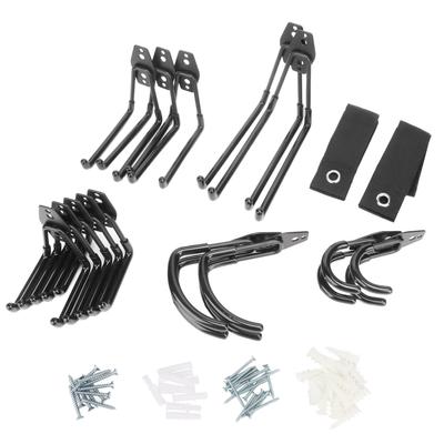 16Pcs Garage Hook Heavy Duty Iron Storage Hook with Anti Slip Coating for Hanging Ladder Garden Tools