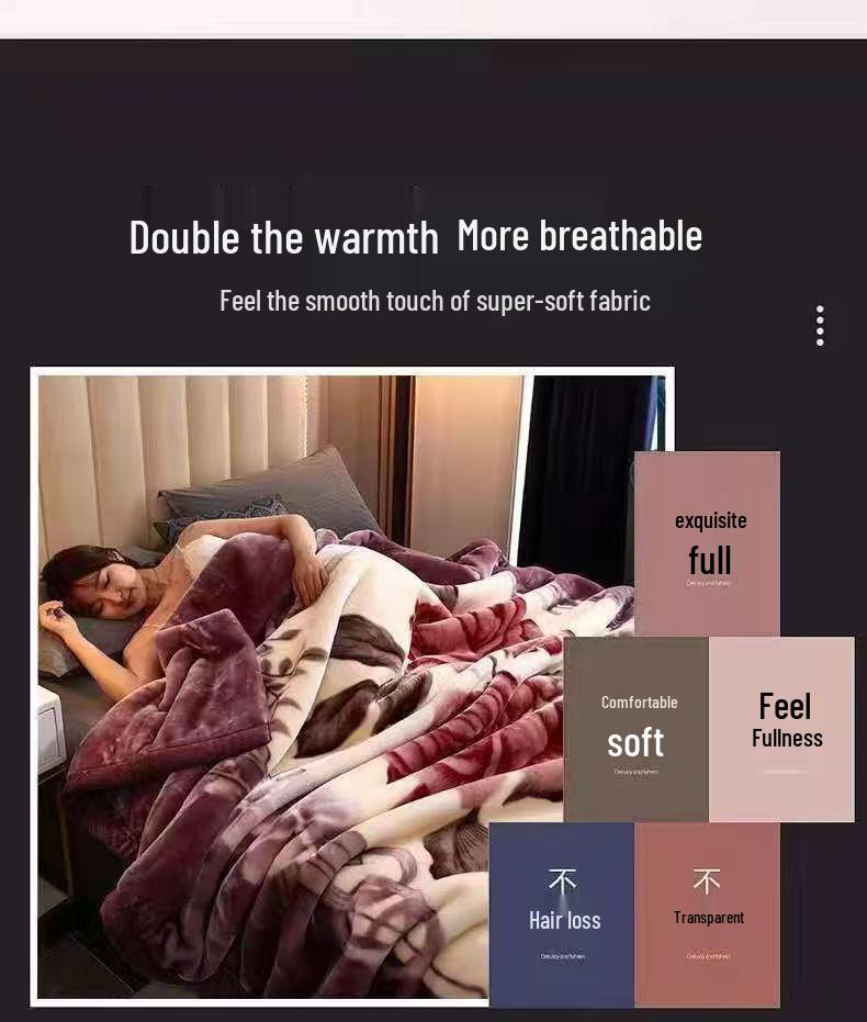Double Layer Raschel Winter Blanket – Thick, Warm, and Perfect for Weddings or Naps