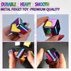 Metal Cube Rotating Fingertip Gyroscope Fidget Anti Stress Toys Cool Sensory Desk Gadget Office Stress Relief Gifts