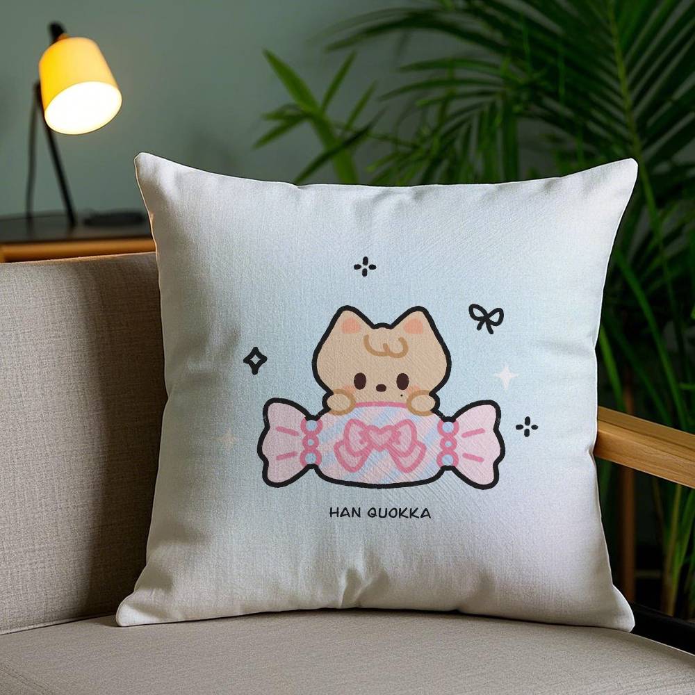 Cute Candy Dressed Up As An Animals Pillow Case Anti-dustmite Pillowcase Invisible zipper silky short plush Sofa cushion cover