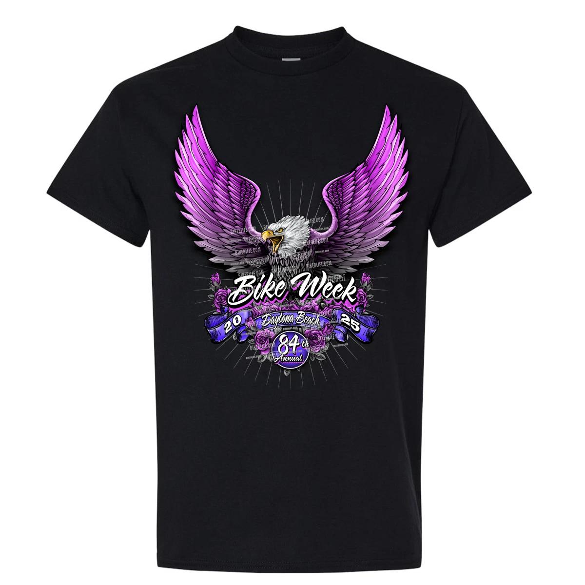 Ladies 2025 Bike Week Daytona Beach Pink Eagle T-Shirt S