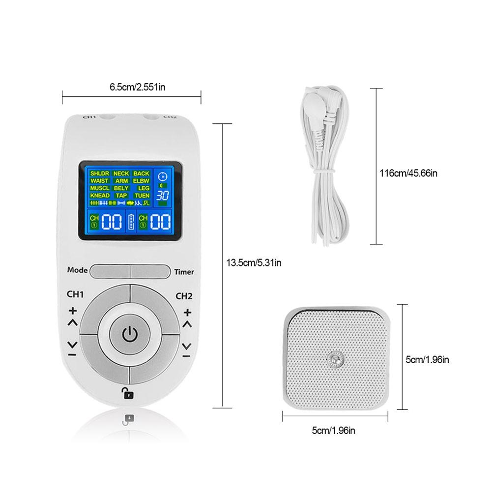 TENS EMS Electric Massager Pulse Muscle Stimulator Electrode Pads Digital Ease Pain Machine