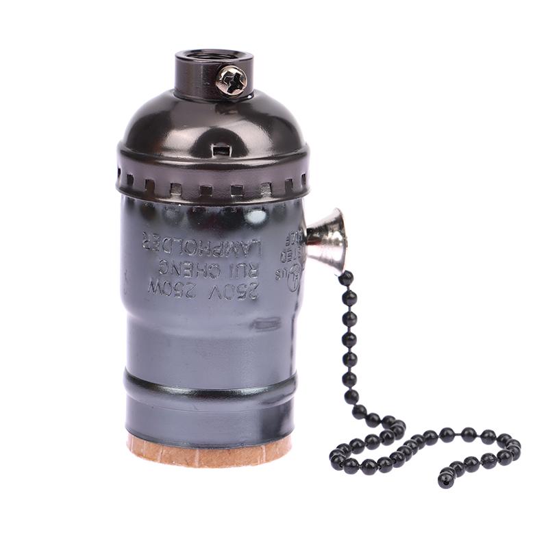 1Pc Vintage E26 E27 Aluminum Lamp Base Screw Light Screw Socket With Switch