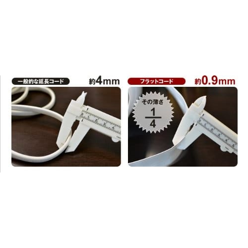 0.9mm Thin Power Extension Cord [flat Cord Kit] 3m Black