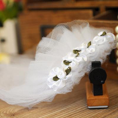 Haustier-Hochzeitskleid-Kopfschmuck, Hundebraut-Kopfblume, Schal, kleiner Hunde-Kopfschmuck