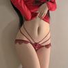 Women's Panties Mesh Ruffle Hollow Out Sexy Lace Flower Pattern Cotton Crotch Perspective Erotic Panties Thin Seamless Briefs