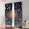 2pcs   Plane Printing Window Curtain Constellation Theme Polyester (without Rod) Versatile All Perfect for Bedroom & Living