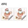Seasonal Party Supplies Christmas Picnic Santa Claus Wall Sticker Waterproof PVC Plaid Decal Mural Decals with Cake Design Removable Art Decor