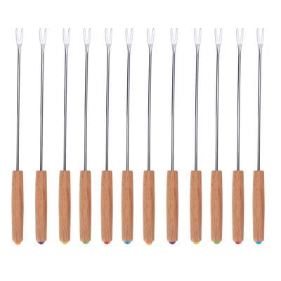 12Pcs Household Kitchen Stainless Steel Barbecue Fork Skewers Barbecue Kabob Needle BBQ Utensil