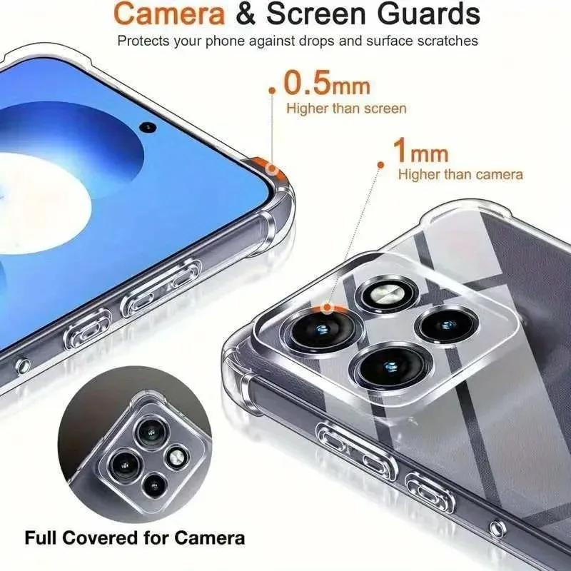 Thick Shockproof Silicone Phone Case For Motorola Edge 60 Fusion 50 Pro 40 Neo Moto G55 G75 G85 G84 G54 5G Protect Clear Cover