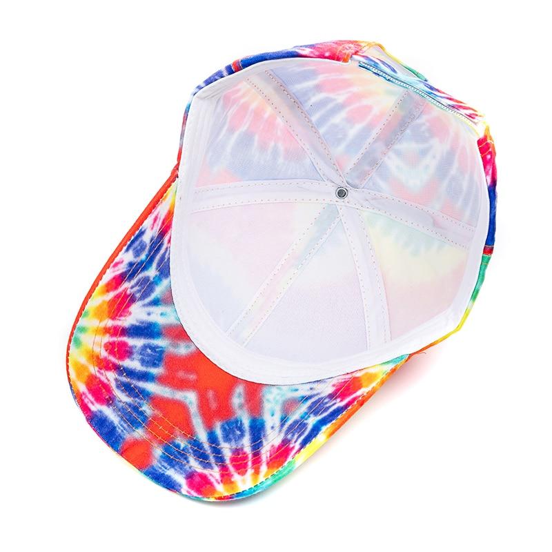 New Outdoor Casual Tie Dye Cap For Women Rainbow Colorful Baseball Cap Female Casual Streetwear Summer Hat