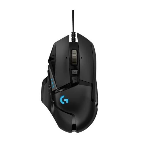 Logitech G Gaming Mouse G502 Kablet USB-tilkobling Mus HERO 25K Sensor G502RGBhr LIGHTSYNC RGB 11 Programknapper FPS / MMO / RPG Svart PC windows ma