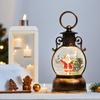 Retro Christmas Snow Globe Lantern Hand-held Christmas Snow Globe Lantern Glitter Decor USB Charging Christmas Snowball Lantern