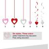 48 Pcs Valentine's Day Decorations Glitter Heart Hanging Swirls,Hanging Love Heart Swirls Wedding Party Supplies Decorations, Anniversary, Ceiling