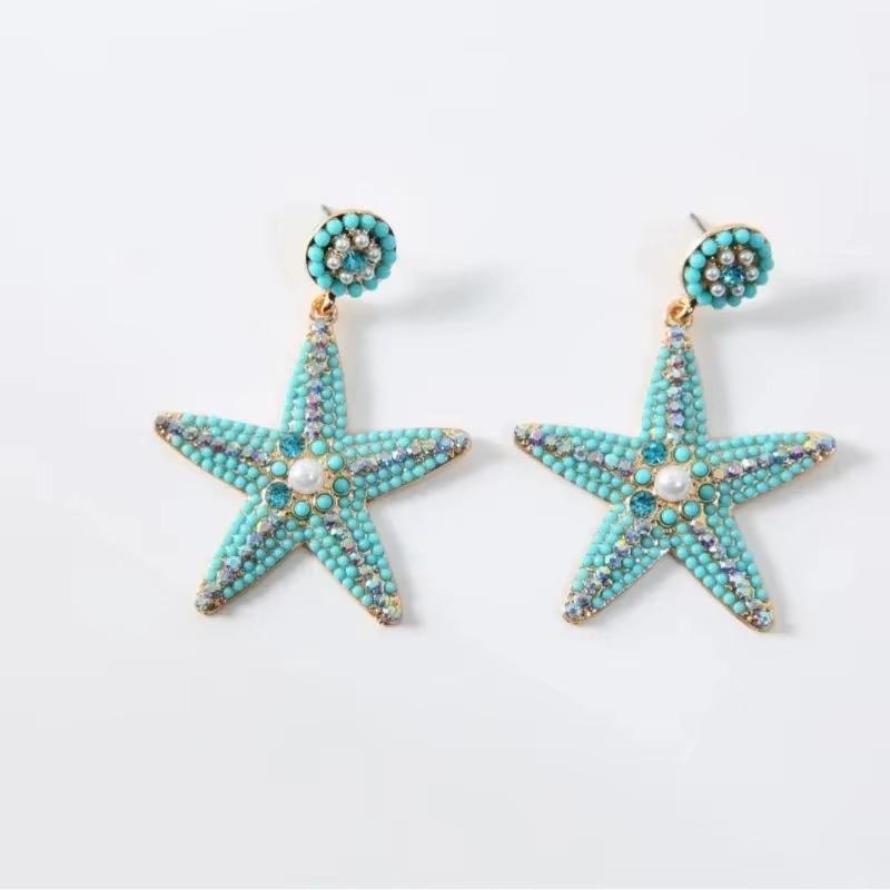 New Fashion Exaggerate Personality Acrylic Retro Star Earrings Cute and Elegant Women's Festival Party Accessories Gifts