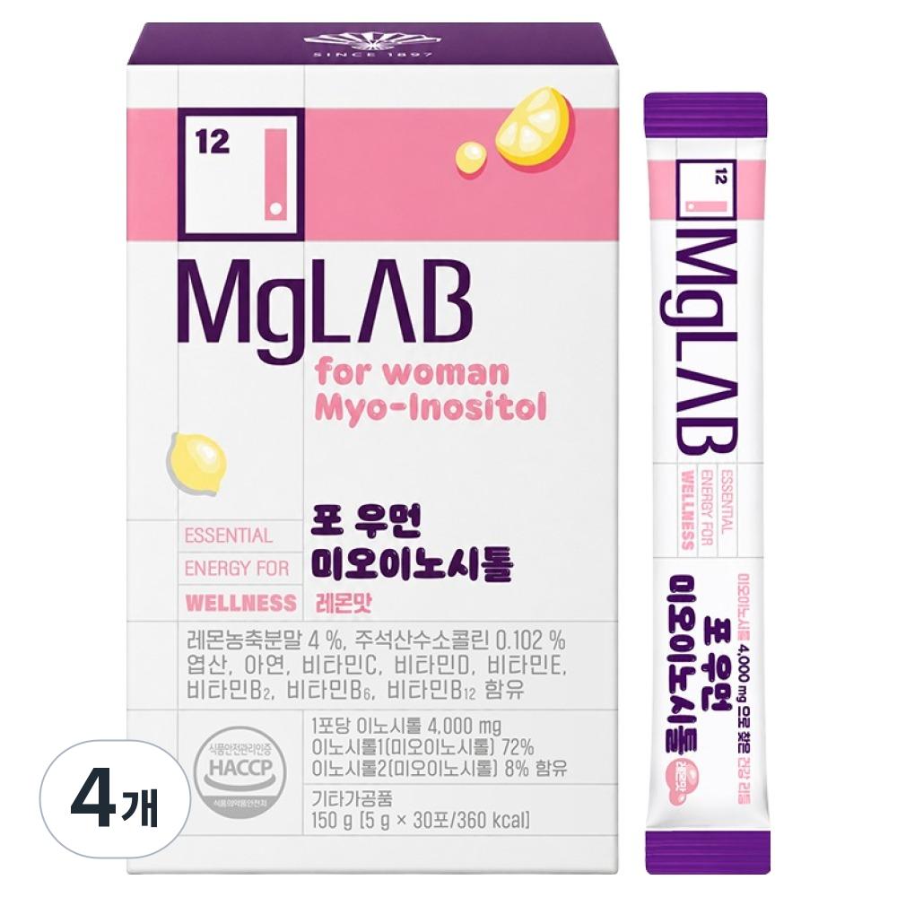 Maglab For Women Myo-inositol 4000 Folic Acid Zinc 30p 150g 4 Pcs
