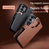 Qiali Leather Magnetic Flip Case for Samsung Galaxy S26 Ultra, Cowhide Protective Cover
