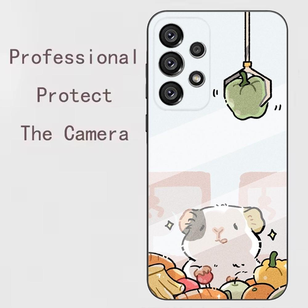 Cute Hamster  Phone Case For Samsung Galaxy A91,A80,A73,A72 ,A71,A53A52,A32 ,A31A22,A21s,A20,Black Cover