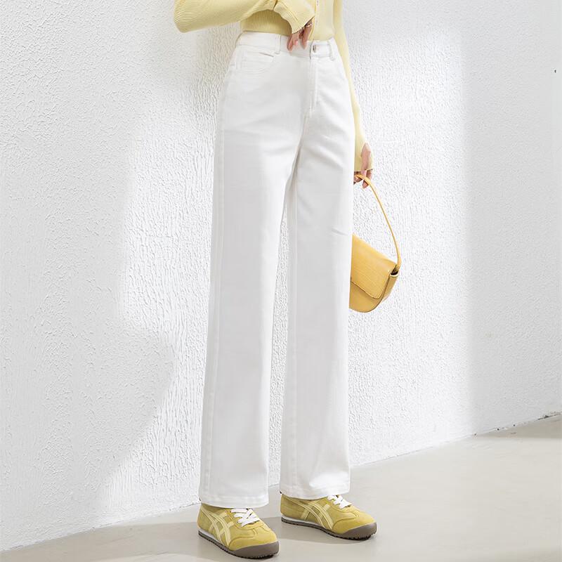 Fanzhen Women's High-Waist Wide-Leg Cropped Denim Jeans