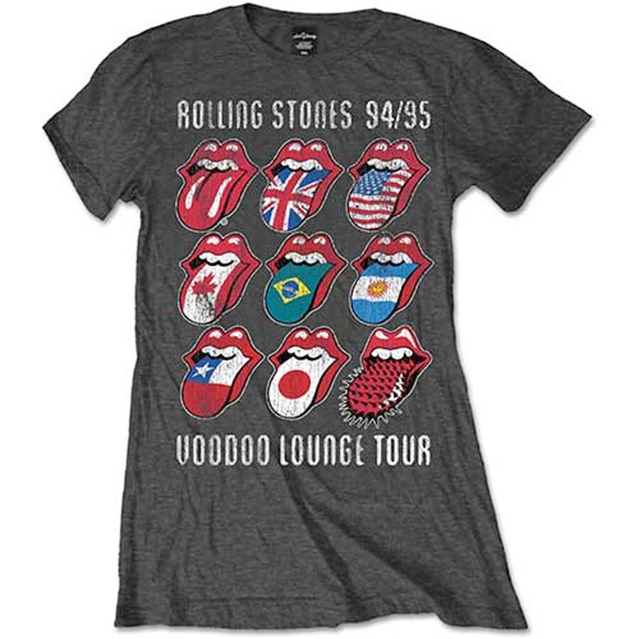 The Rolling Stones - Voodoo Lounge Tongues - XL Ladies Charcoal Grey T-shirt Unisex T-Shirt XXL