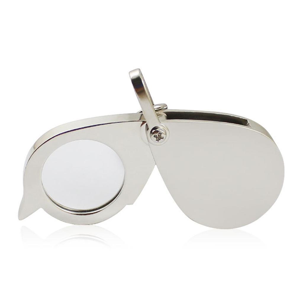 Mini Portable 15x Magnifier With Keychain Foldable Optical Glass Magnifying Glass Home Office Travel