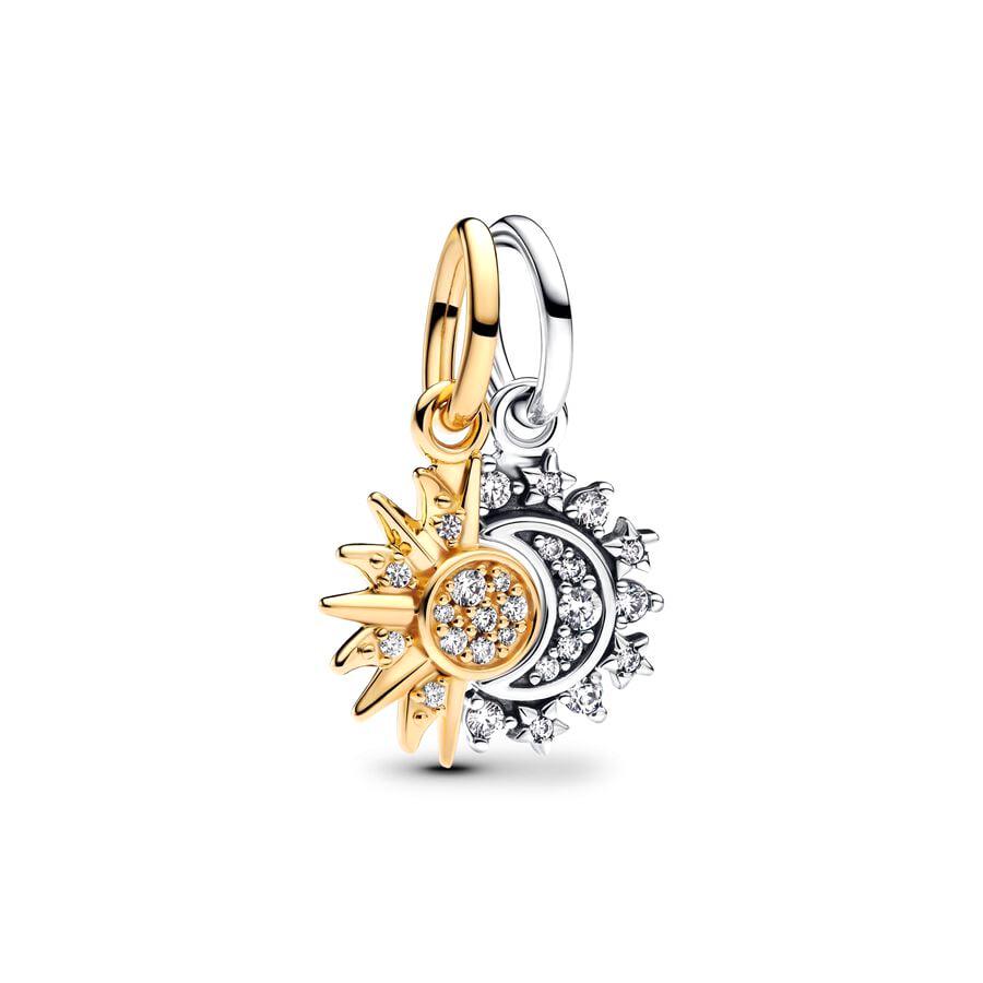 Diy Jewelry Gift Sparkling Golden North Star Lucky Star & Heart Splittable Sun & Moon Angel Charm Beads Fit Original Bracelets