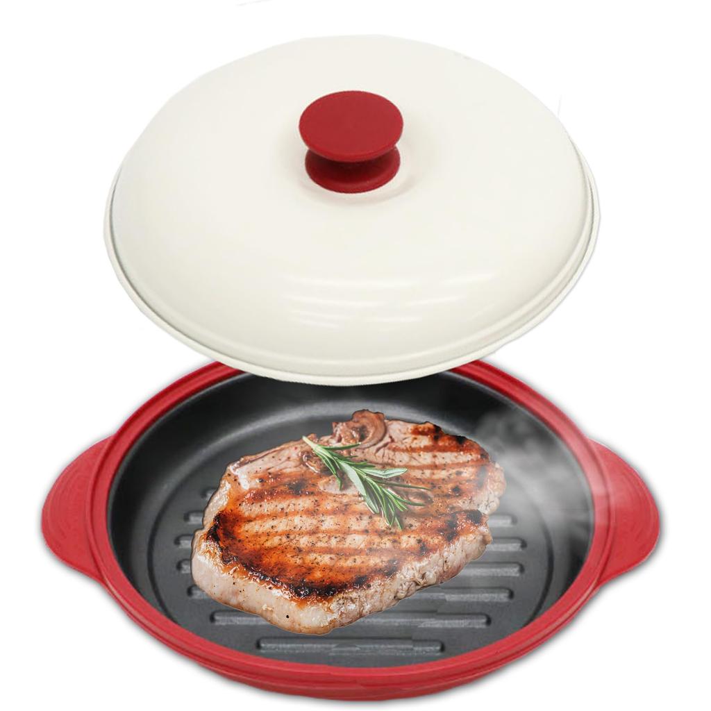 TokyoDeco Microwave Cooker with Round and Browning Function and Warm In Round Microwave Range Dishwasher Grilled Browned and Fully Easy Cook I001