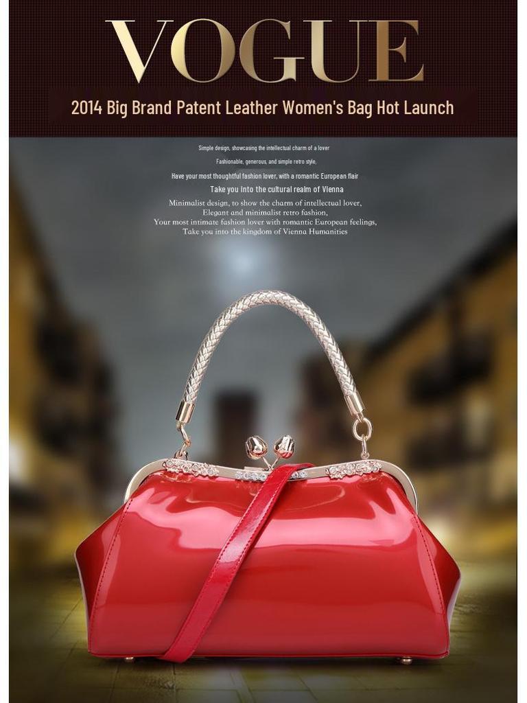 2025 Fashion Patent Leather Women's Crossbody Bridal & Evening Handbag