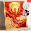 Phoenix pearl painting kit features 5D pearls and a mystic bird mosaic art style. perfect for elegant home wall decoration.