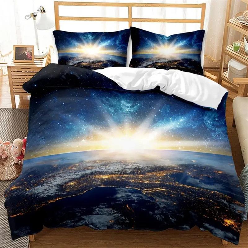 3D Printed Galaxy Duvet Cover Collection Bedding Sets Universe Outer Space Themed With Bed Linen King Queen Twin Size Boys Girls Adultse