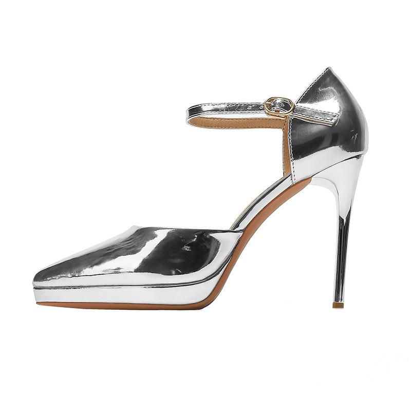 1088-10A High Heels Women's New Pointed Waterproof Table Stiletto Shoes Hollow 10.5CM High Heel Sandals