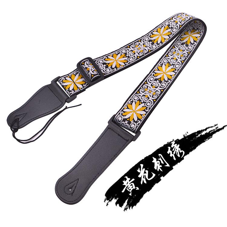 Folk Style Canvas Guitar Strap for Electric, Acoustic, and Bass Guitars - Ethnic Design Shoulder Strap