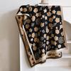 Japanese and Korean cherry blossom flower print sweet and fresh ladies imitation cashmere warm scarf cream sweet girl shawl