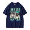 2026 Life Ls Soup L Am Fork Raccoon Funny Meme Graphic T Shirt Gift Unisex Unisex Fashion Casual Humor Tee Sh