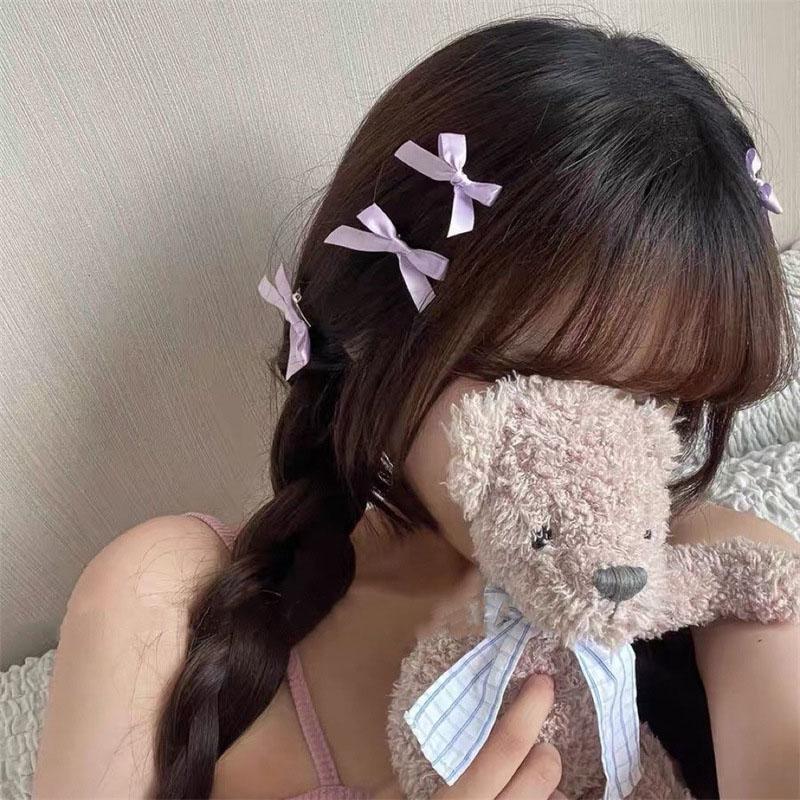 Mini Sweet Bowknot Hair Clips Ballet Ribbon Bow Hairpins Bang Clip Korean Girls Mini Grabs Clips Women Headwear Hair Accessories