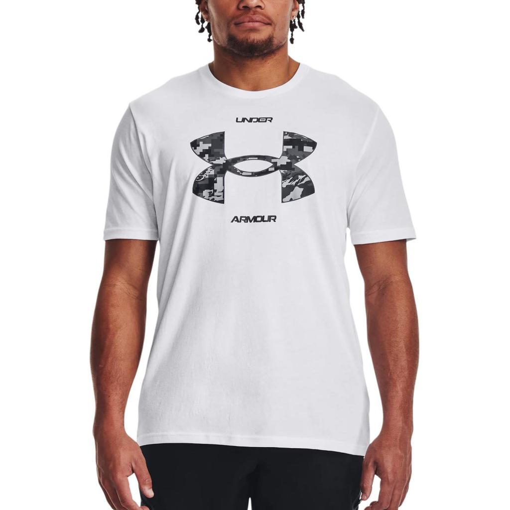 Under Armour Camo Logo Printed Vintage American Training Short Sleeve T-Shirt Men Tops White 1374027-100