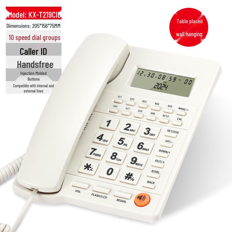 Bedraad Telefoonbasisstation met Eén-Touch Bellen & Nummerherkenning voor Thuis en Kantoor