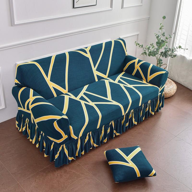 

Korean Style Skirt Sofa Cover Elastic All Inclusive Universal Cover Four Season Fabric Universal Dust Proof Protective Cover 90-140cm