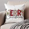 Happy Red Festive Cozy Art Merry Christmas Cushion Cover Pillowcase Anti-Dustmite Invisible Zipper Short Plush Sofa Cushion