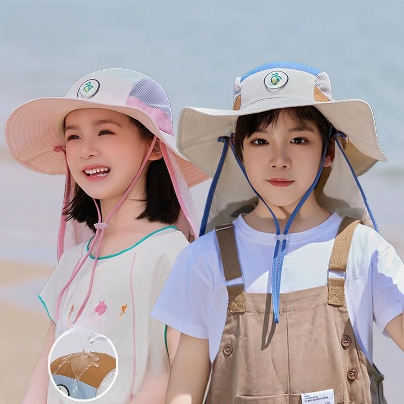 Coconut Pattern Kids Summer Floppy Hat With Wide Brim Sun Protection For Outdoor Play
