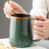 Nordic Retro Large Capacity Ceramic Mug – European Style Belly Cup for Couples