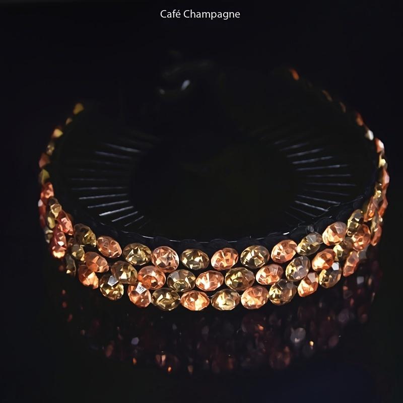 Fashionable Rhinestone Hair Bun Maker Sparkling Crystal Headband Ponytail Holder No-Feather Gem Embellished Twist Clip for Effortless Styling