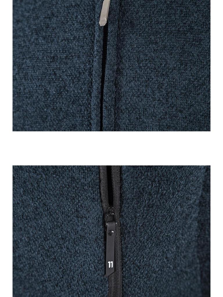 Men's Plus Size Thickened Velvet Zipper Cardigan Sweater - Youth Casual Stand Collar Pullover for Autumn and Winter