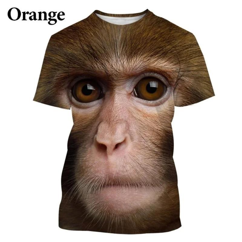 Lässiges Herren 3D Design Parodie Gorilla Lustiges Affen T-Shirt Lustiger Schmollmund Affe 3D Druck Sommer Kurzarmshirt Kinder