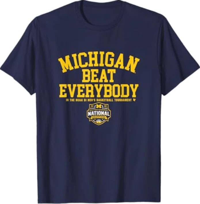 Michigan Wolverines MBB -  26 National Champs Beat Everybody T- Shirt L