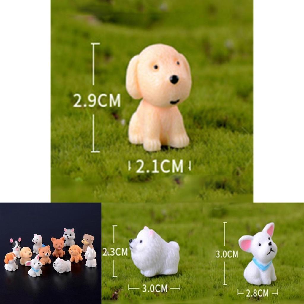 Stylish Mini Resin Dog Dolls 12 Style Ornaments Bringing Joyful Touch To Your Garden Spaces