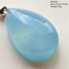 Natural Blue Aquamarine Oval Pendant Jewelry For Women Men Dark Aquamarine Necklace Fashion  Brazil AAAAAA