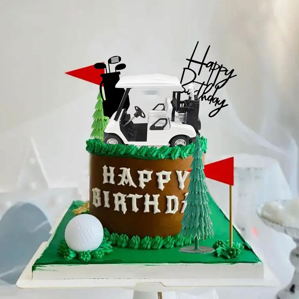 Decorazioni per Torta da Golf Direzione Il Green Topper per Torta Decorazioni di Compleanno per Golfisti con Carrello Bandierina Palla da Golf per Uomini Sport