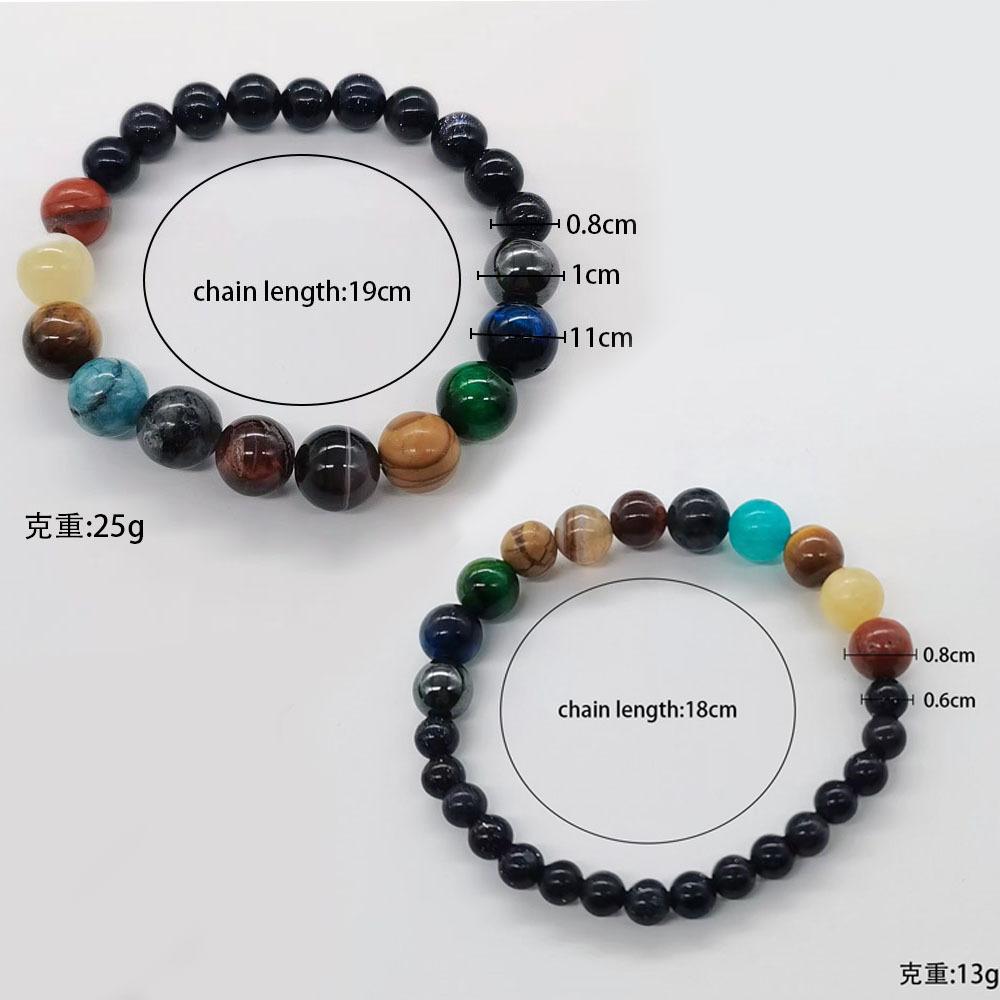 Yunjin Neues Kosmisches Milchstraßen Acht Planeten Armband Blauer Sandstein Sternenhimmel Sonnensystem Planeten Armband